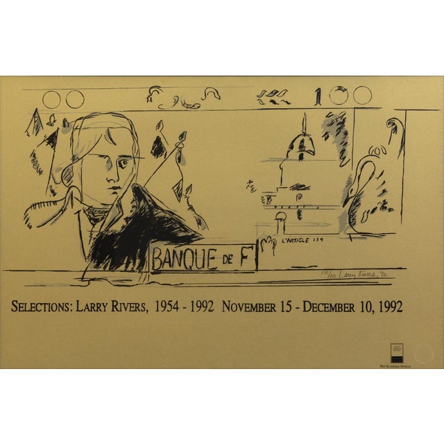 Figurative Larry Rivers Signed 1992 Exhibition Poster Figurative Expressionism 130/150 For Sale - Image 3 of 7