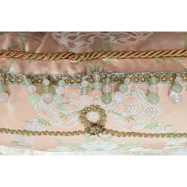 Custom Made Embroidered Scalamandre Silk and Jeweled Tassels With Semiprecious Stone Fringe - One of a Kind For Sale - Image 11 of 12