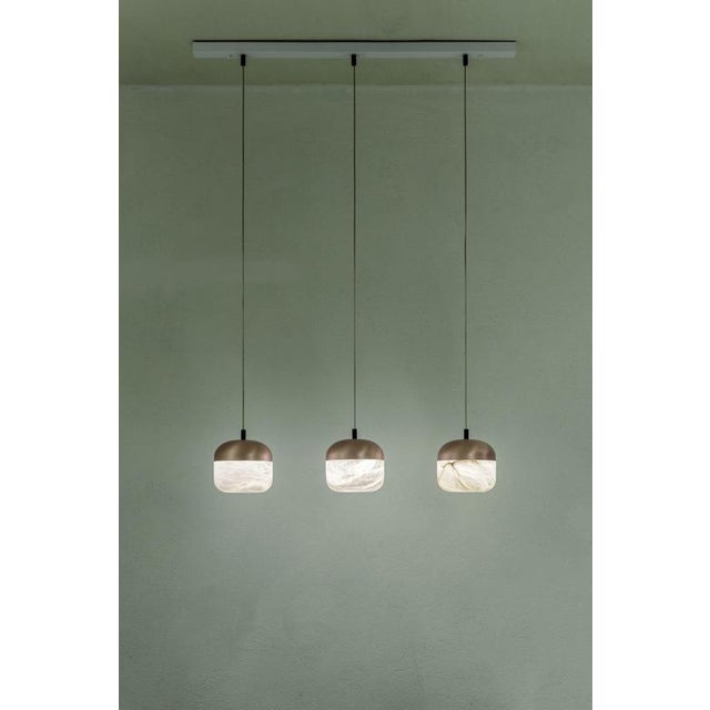 Small Copper Pendant Lamp by United Alabaster For Sale - Image 6 of 9