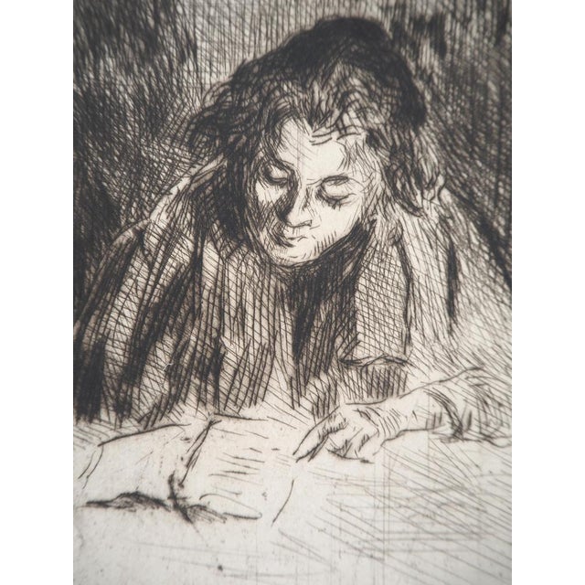 Maximilien Luce, Woman Reading (Eugénie), 1895, Original Signed Etching For Sale - Image 4 of 6