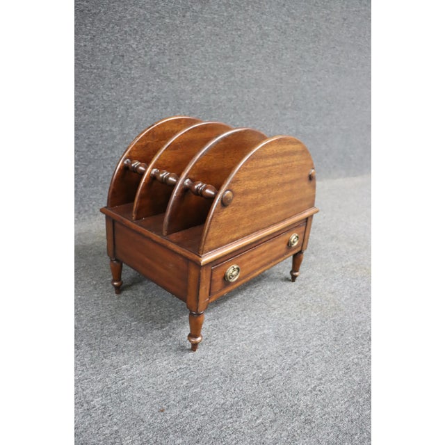 Traditional Sheraton Style Mahogany Magazine Rack For Sale - Image 3 of 9