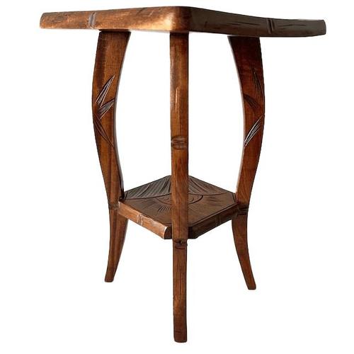 Antique Art and Crafts Hand-Carved Side Table from Liberty & Co, 1910s For Sale - Image 4 of 7