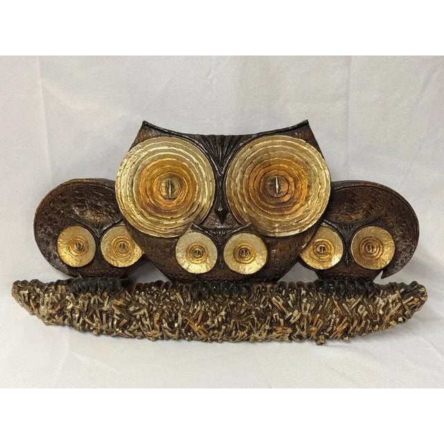 Mid Century Owl Wall Sculpture For Sale - Image 4 of 18