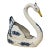 Vintage Mediterranean Majolica Portuguese Large Swan Planter For Sale