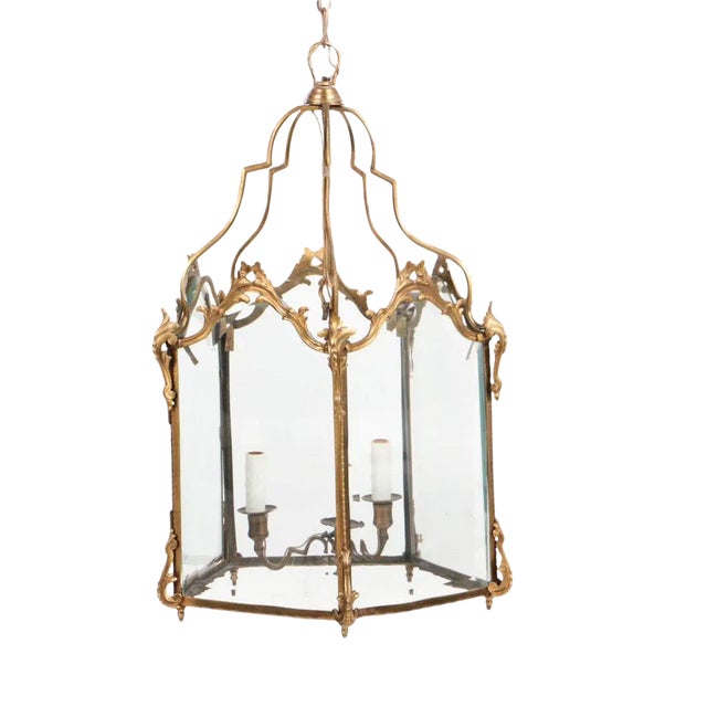 20th Century French Gilt Bronze Hall Light For Sale
