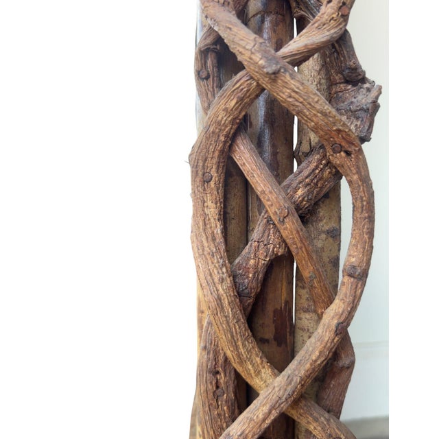 Vintage Rustic Woven Branch & Twig Wall Mirror For Sale - Image 9 of 11