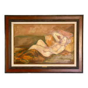 Jan De Ruth "Study of a Nude Girl" Framed Oil Painting Signed
