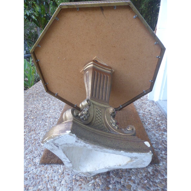 Brass 1970s Hollywood Regency Gold Gilded Octagon Glass Top Side/End Table For Sale - Image 8 of 8