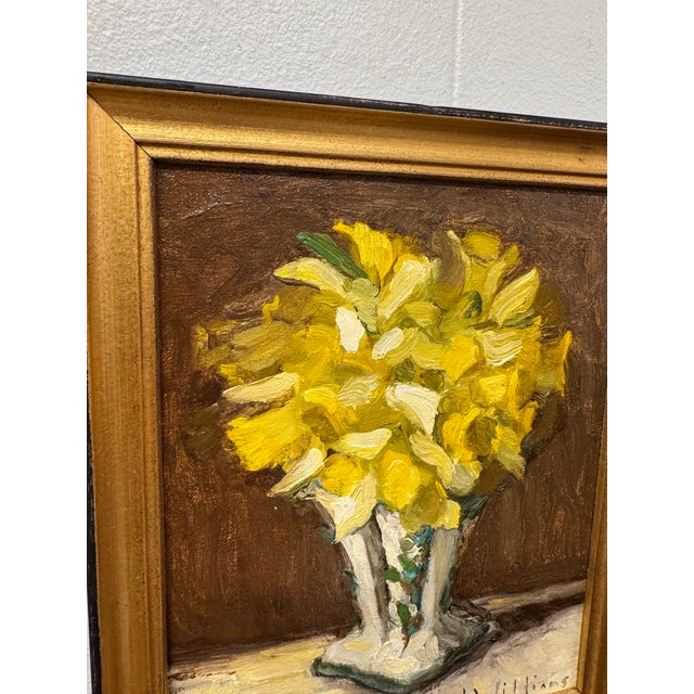 20th Century Oil Painting Daffodils For Sale - Image 4 of 5