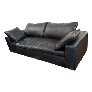 Restoration Hardware the Cloud Sofa, Ebony Cavalo Leather. Original Price: $15,865 For Sale