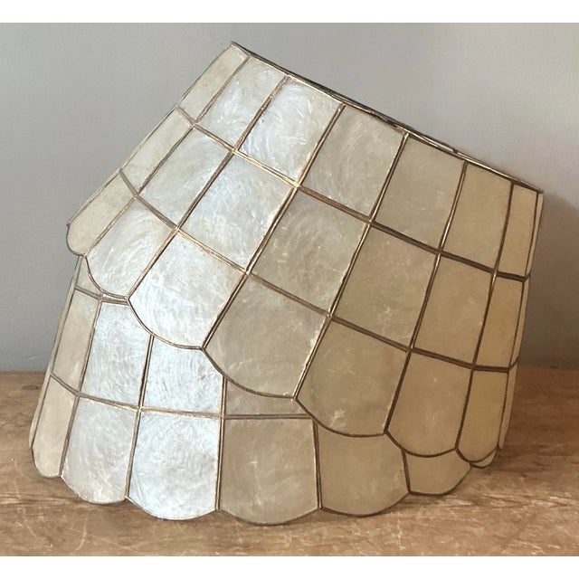 Vintage Boho Capiz Shell Lampshades - A Pair For Sale In West Palm - Image 6 of 7