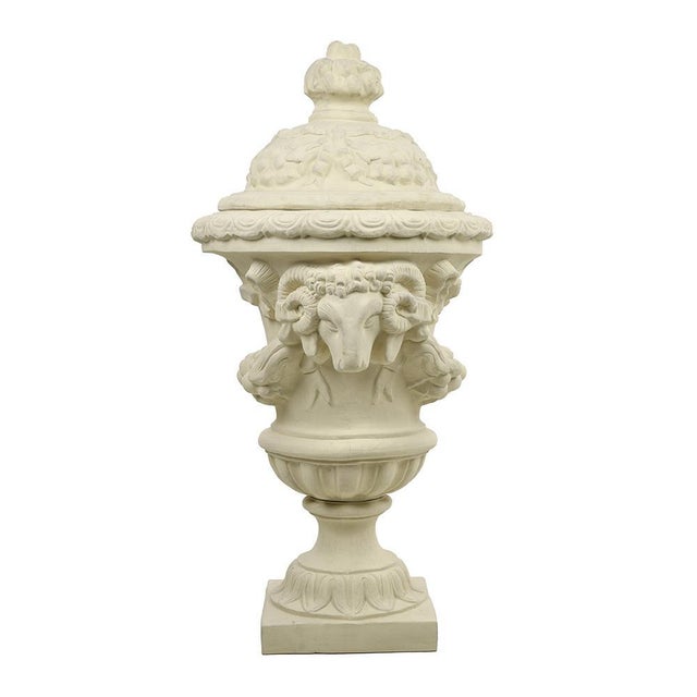 Decorative Urn in White Terracotta For Sale - Image 9 of 9