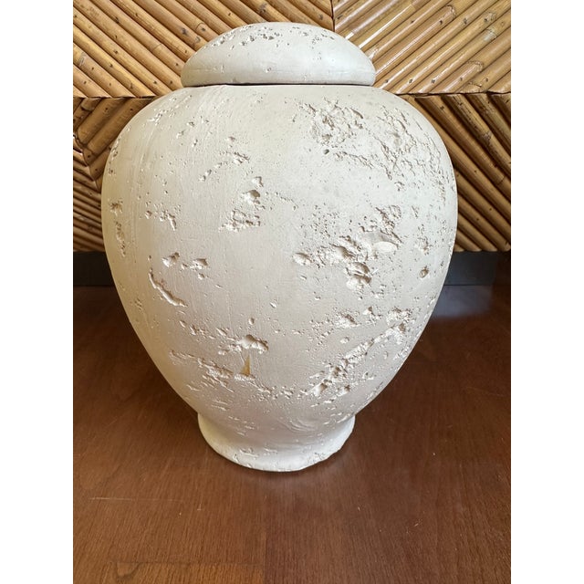 Traditional Vintage Plaster Ginger Jar in the Style of Flavia Montelupo For Sale - Image 3 of 15