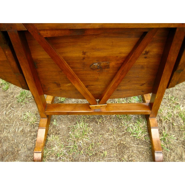 Wood Mid 19th Century French Country Wine Tasting Table Faux Bois Painted Top For Sale - Image 7 of 13
