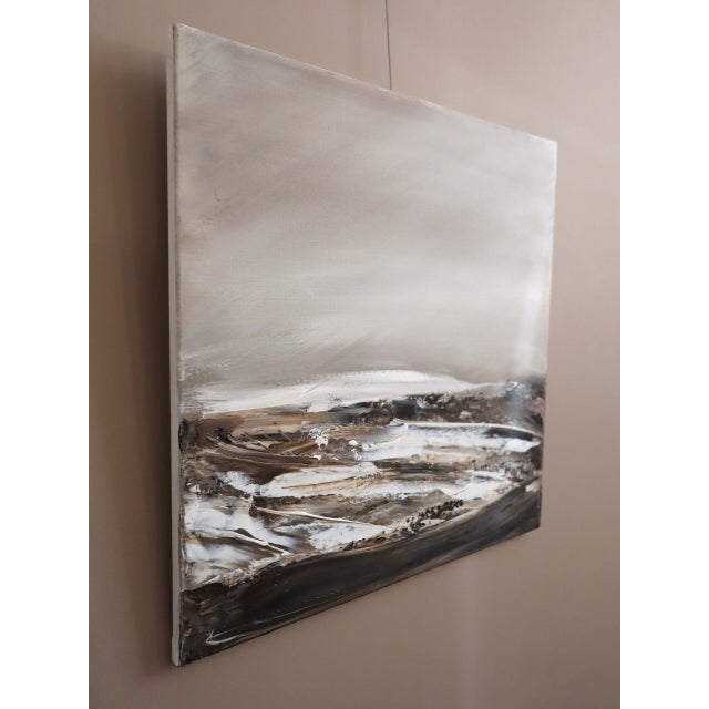 Contemporary Modernist 'The Last Light of Day' Original Swedish Abstract Landscape Oil Painting, Framed For Sale - Image 4 of 13
