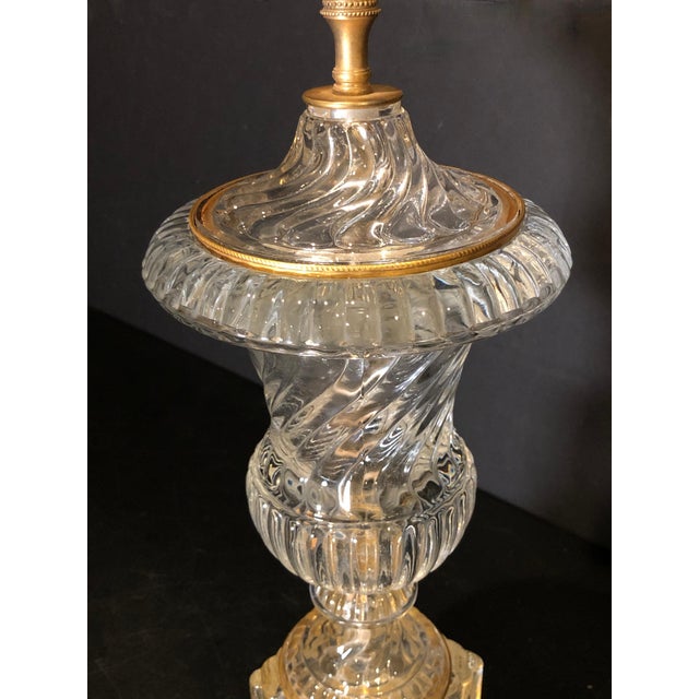 Late 20th Century Baccarat Crystal Spiral Urn Form Table Lamp For Sale - Image 4 of 6