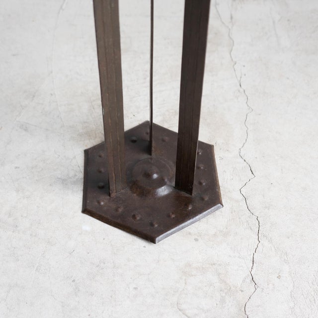 Antique Secessionist Arts and Crafts Iron Side Table by Hugo Berger for Goberg, C. 1900 For Sale - Image 4 of 17