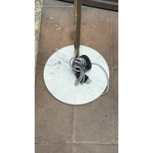 Floor Lamp with White Marble Base For Sale - Image 10 of 11