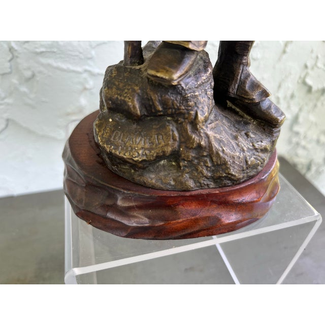 Wood Signed & Dated 1884 Emile-Victor Blavier Bronze Sculpture “Le Petit Savoyard”, France For Sale - Image 7 of 7