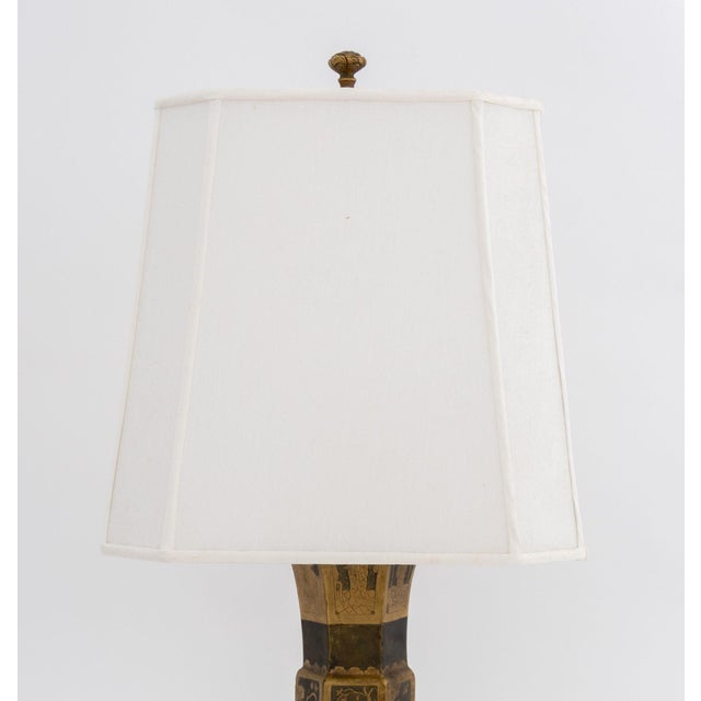Mid 20th Century Chinese Figural Motif Brass Lamp For Sale - Image 11 of 11