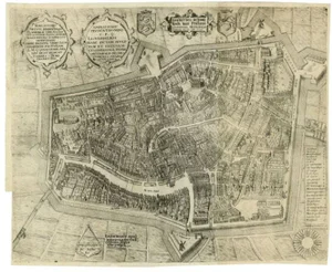 Antique Map of the City of Leeuwarden by Bast, 1603