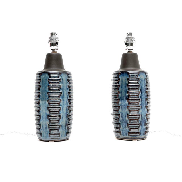 Vintage Danish Ceramic Table Lamps by Einar Johansen for Soholm, 1960, Set of 2 For Sale - Image 6 of 11