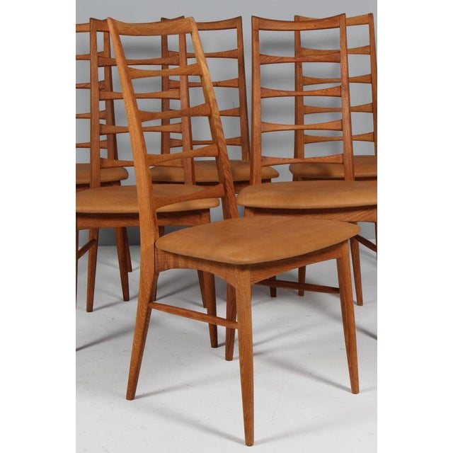 Dining Chairs in Oak & Leather from Niels Koefoed, Denmark, 1960s, Set of 6 For Sale - Image 6 of 8