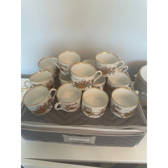 Fitz and Floyd. St.Nicolas Dinnerware Service for 14- 79 Pieces. 1970's For Sale - Image 13 of 17