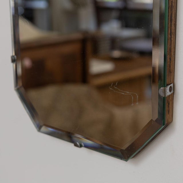 1930s Petite Art Deco Beveled Mirror For Sale - Image 9 of 11