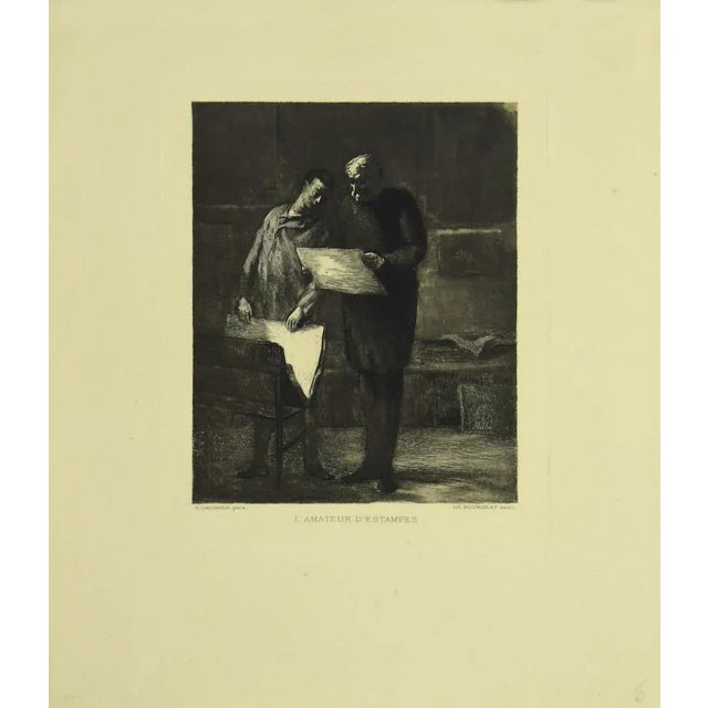 Prints Lover is an original etching artwork on paper, realized by H. Daumier. Plate signed on the lower left. Titled on...