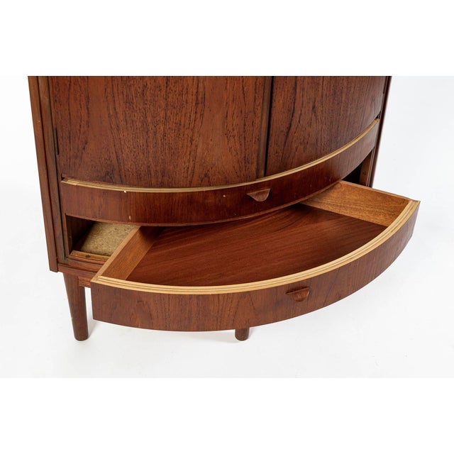 Mid-Century Danish Modern Teak Corner Bar or Storage Cabinet 1960s Selling as-Is For Sale - Image 9 of 14