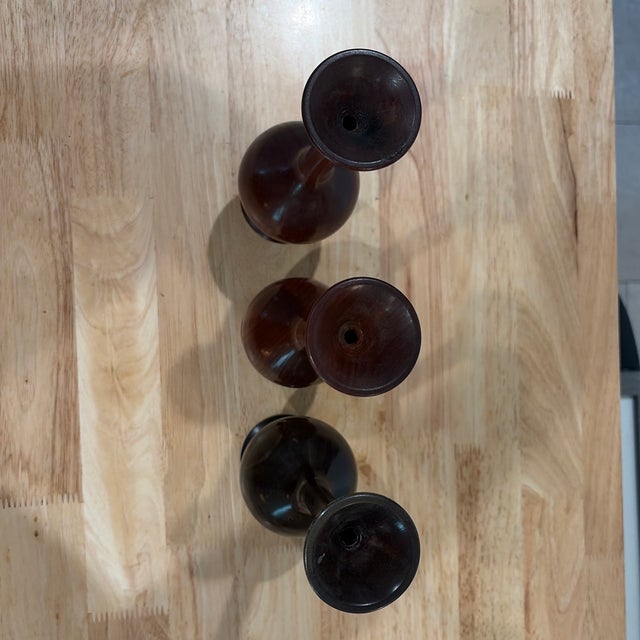 Handmade wooden vases.