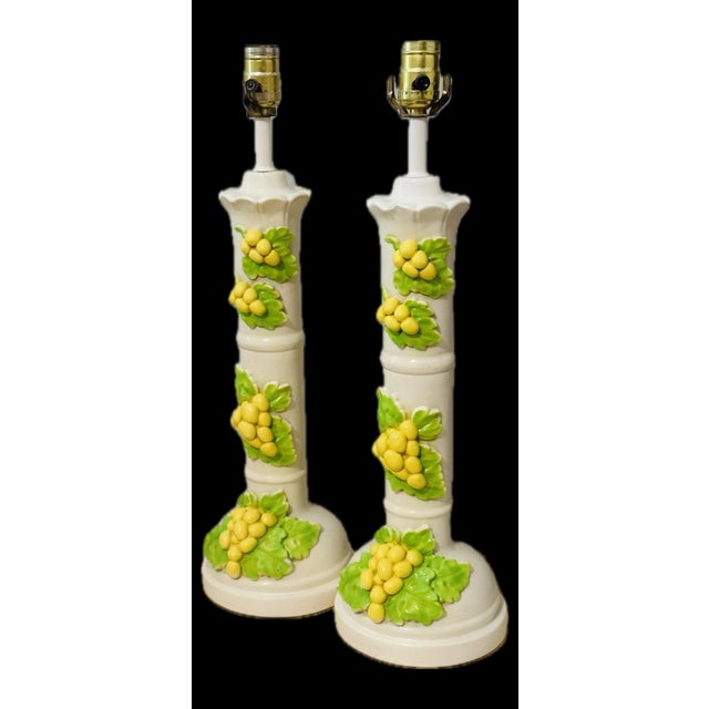MidCentury Italian Ceramic Table Lamps - A Pair For Sale In Miami - Image 6 of 8