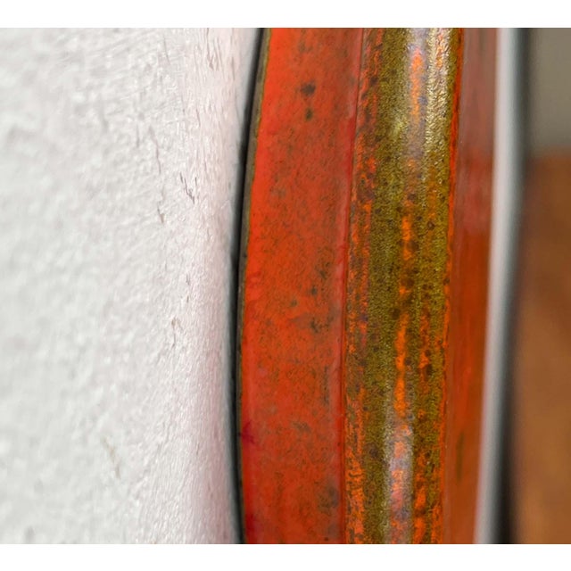 Mid-Century Modern Danish Studio Pottery Orange Wall Hanger from Signe Boesen Northroup, 1960s For Sale - Image 6 of 15