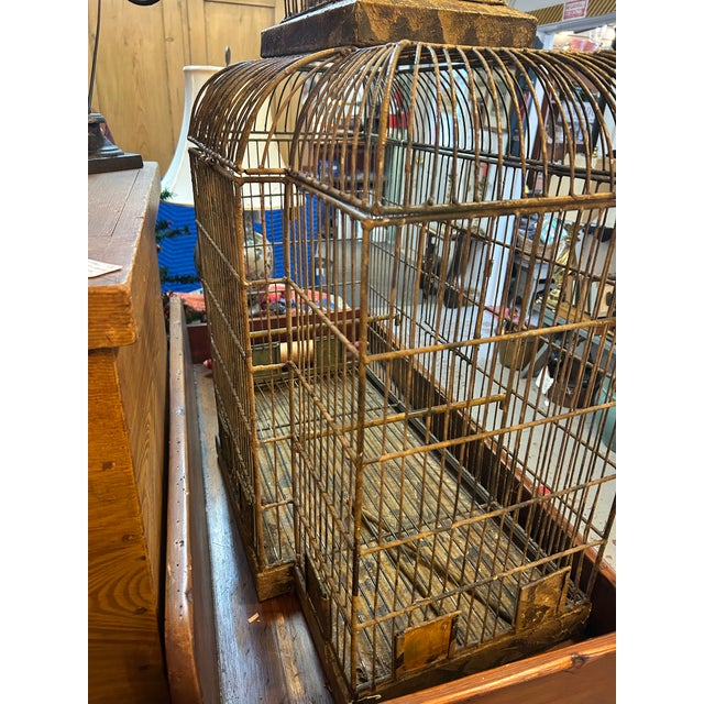 Enormous Vintage Metal Bird Cage For Sale - Image 12 of 13