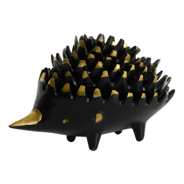 Mid-Century Brass Hedgehog Ashtray by Walter Bosse for Herta Baller, 1950s, Set of 5 For Sale