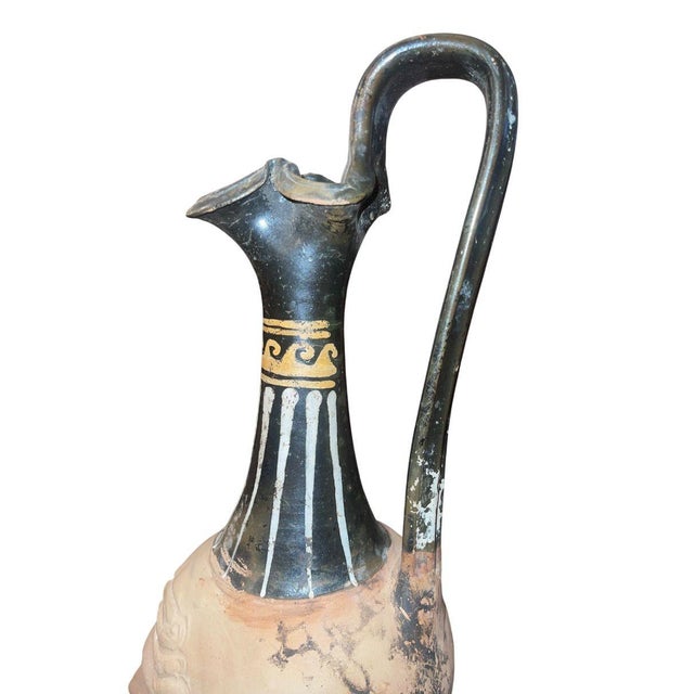 Cream Hellenistic Canosan Figural Oinochoe (Head Vase) Apulia, Italy, 3rd C. - b.c.e. For Sale - Image 8 of 9