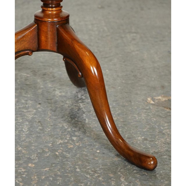 Vintage Theodore Alexander Brown Leather Top Side End Wine Table For Sale - Image 6 of 12