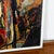 Textile Mid Century Modern Oil Painting Abstract Expressionism Red Green Black Signed For Sale - Image 7 of 10