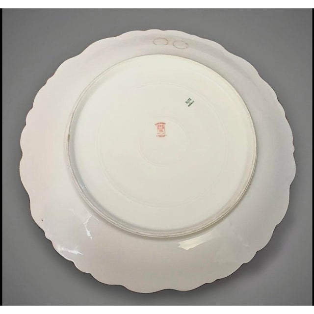 Antique Elite Works French Limoges Rose Charger Plate For Sale - Image 10 of 11