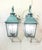 Pair of Verdigris Finish Steel Outdoor Wall Sconces - Seeded Glass 18”x 8”x 9” For Sale - Image 4 of 16