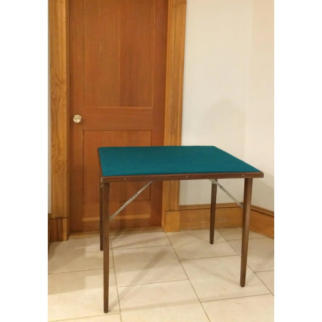 Mid 20th Century Vintage Mid-Century Modern Wood Lightweight Foldable Poker/Game Table For Sale - Image 5 of 13