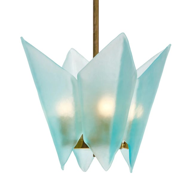 Pair of Murano Glass Blue Pendants For Sale - Image 4 of 9