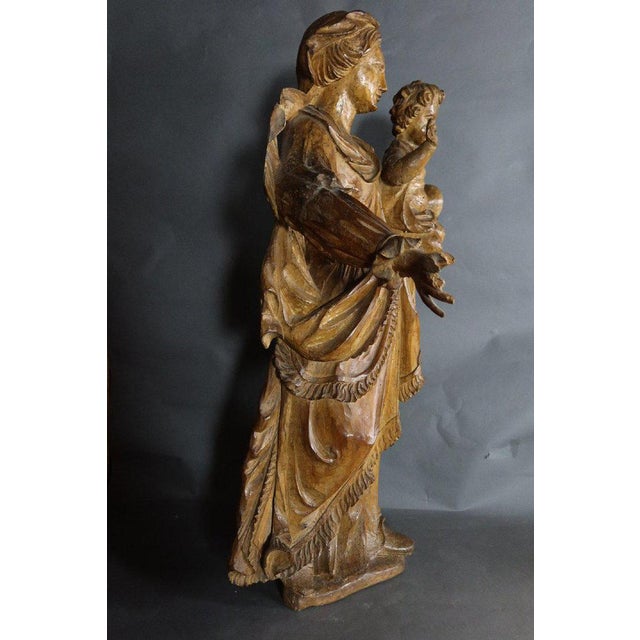 Virgin and Child, 1700s, Walnut For Sale - Image 12 of 13