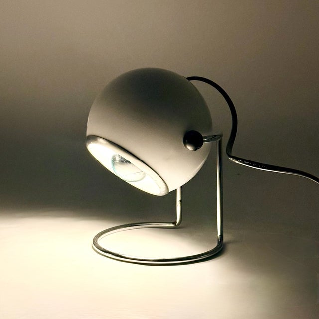 Italian Space Age Chrome Eyeball Desk Lamp from Targetti, 1970s For Sale - Image 16 of 18