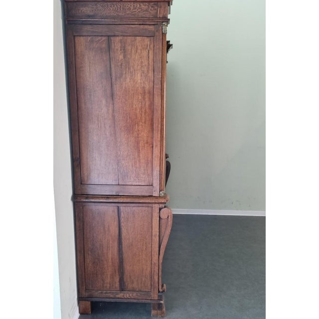 Empire Dutch Demountable Oak Cabinet with Hidden Secretary, 1820s For Sale - Image 13 of 16