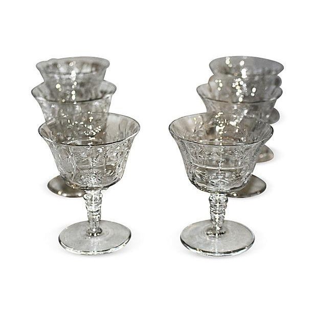 Cut Crystal Manhattan Stem Glasses Set of 6 Chairish