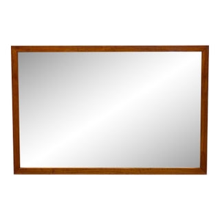 Mid-Century Modern Rectangular Wall Mirror With Wood Frame For Sale