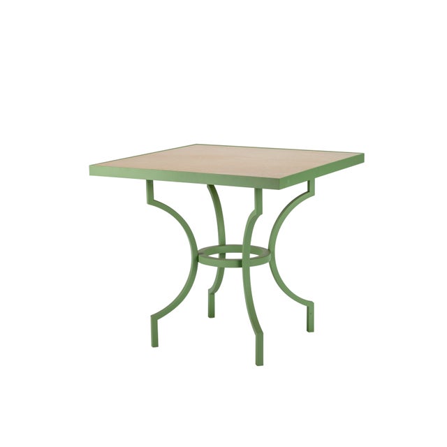 Not Yet Made - Made To Order Italian Alnilam Outdoor Table with Travertine Top and Hand-Bent Metal Base For Sale - Image 5 of 5