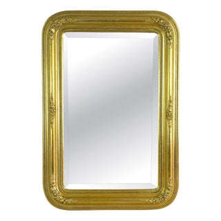 Biedermeier Gilt Wall Mirror with Floral Design, Austria, 1840s For Sale